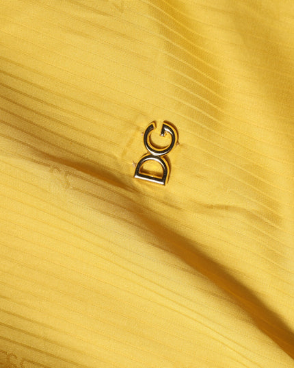 Dolce & Gabbana Mustard Collared Short Sleeves Blouse Top