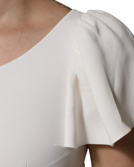 Dolce & Gabbana White Viscose Round Neck Short Sleeves Top