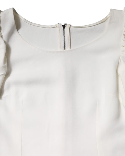 Dolce & Gabbana White Viscose Round Neck Short Sleeves Top