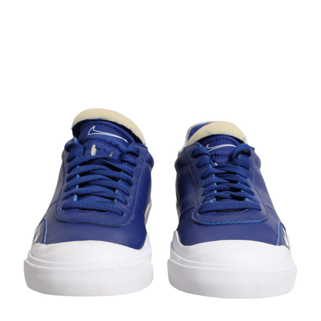Nike White Blue Lace Up Low Top Drop-Type PRM Sneakers Shoes