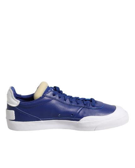 Nike White Blue Lace Up Low Top Drop-Type PRM Sneakers Shoes