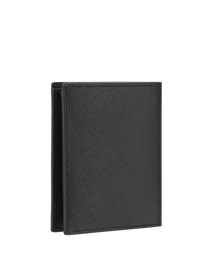 Prada Black Calf Leather Bos Taurus Wallet