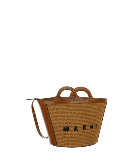 Marni Brown Cotton Shoulder Bag