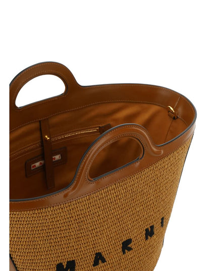 Marni Brown Cotton Shoulder Bag