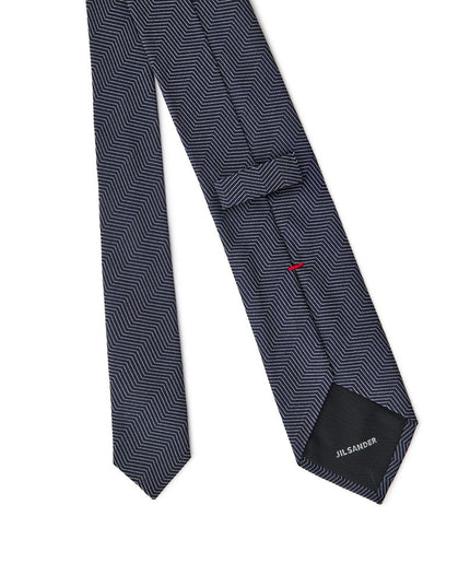 Jil Sander Blue Silk Tie
