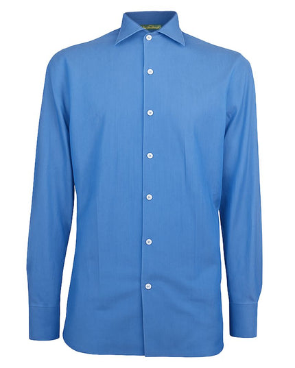 Made in Italy Blue Cotton Men's Shirt