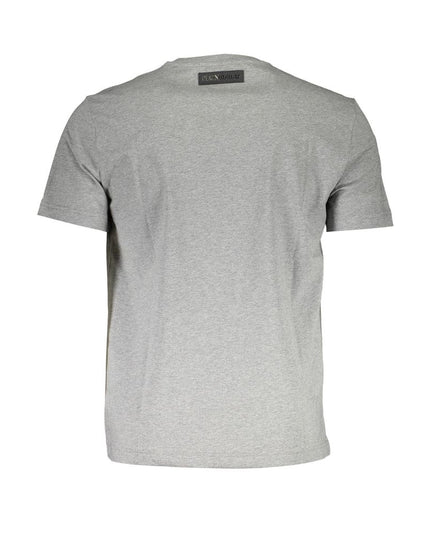 Plein Sport Gray Cotton Men T-Shirt