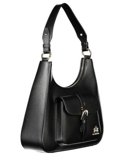 La Martina Black Leather Women Handbag