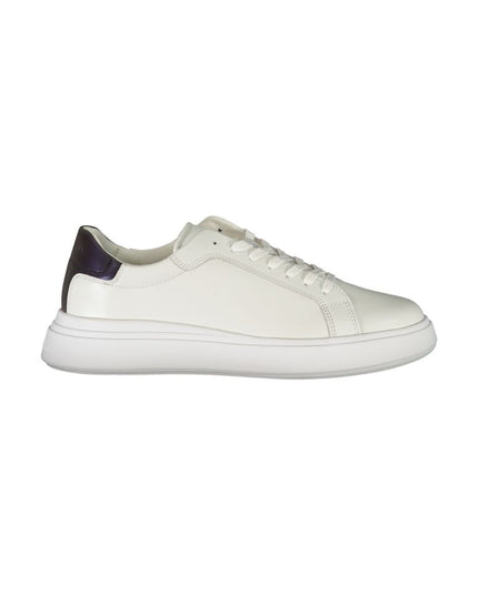 Calvin Klein Sleek White Contrast Lace-Up Sneakers