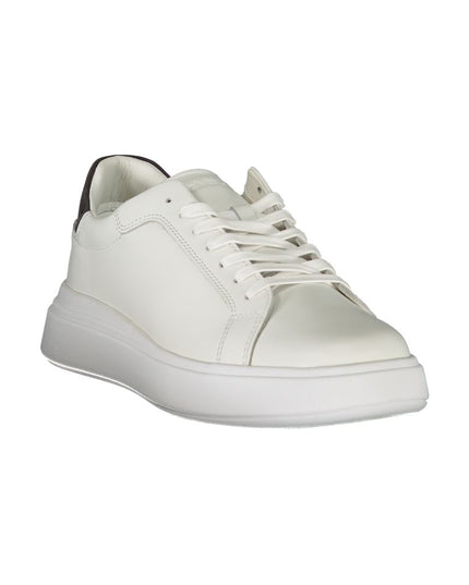 Calvin Klein Sleek White Contrast Lace-Up Sneakers