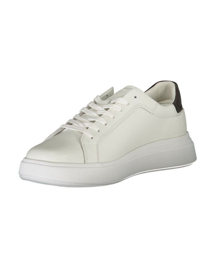 Calvin Klein Sleek White Contrast Lace-Up Sneakers