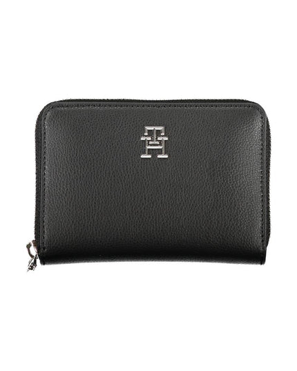 Tommy Hilfiger Elegant Black Zip Wallet with Multiple Compartments