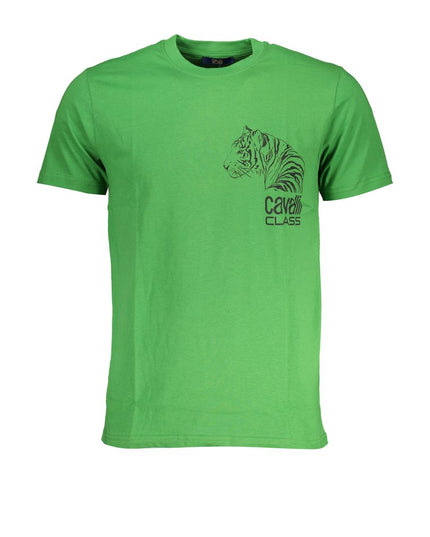Cavalli Class Green Cotton T-Shirt