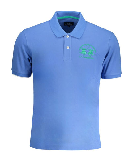 La Martina Light Blue Cotton Men Polo Shirt