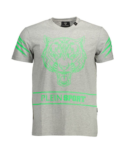 Plein Sport Gray Cotton Men T-Shirt