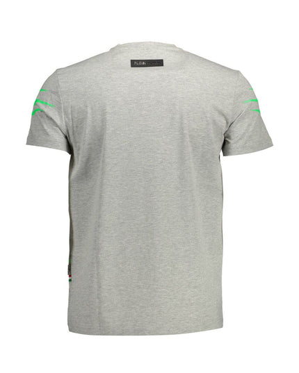 Plein Sport Gray Cotton Men T-Shirt