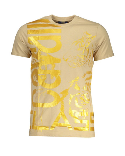 Cavalli Class Beige Cotton T-Shirt