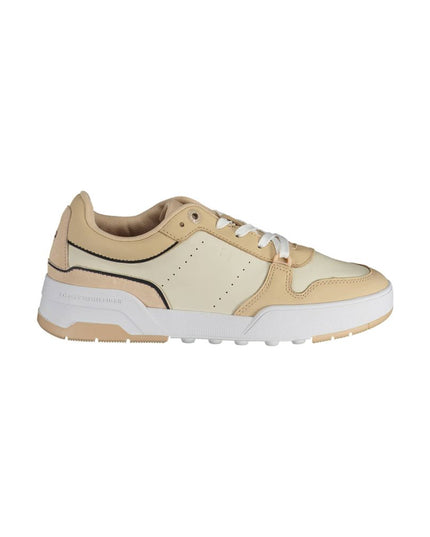 Tommy Hilfiger Beige Leather Women Sneaker