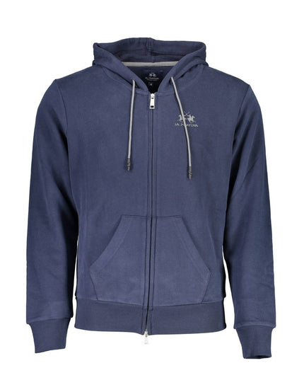La Martina Blue Cotton Men's Hooded Sweater