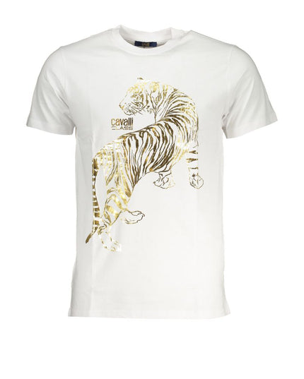 Cavalli Class White Cotton T-Shirt