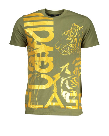 Cavalli Class Green Cotton T-Shirt
