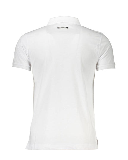 Cavalli Class White Cotton Men Polo Shirt