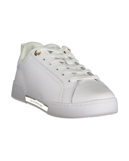 Tommy Hilfiger Chic White Lace-Up Sneakers with Contrast Detail