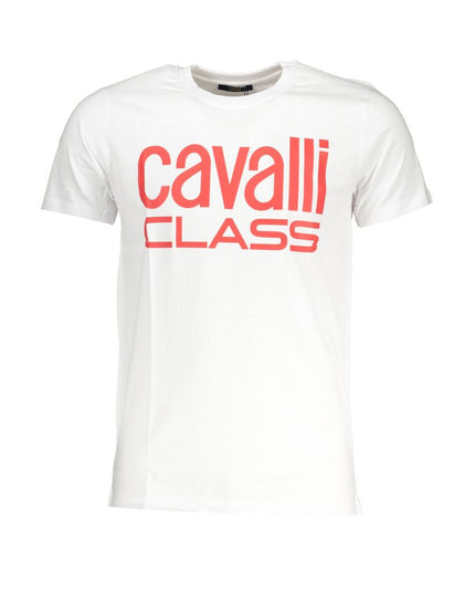 Cavalli Class White Cotton T-Shirt