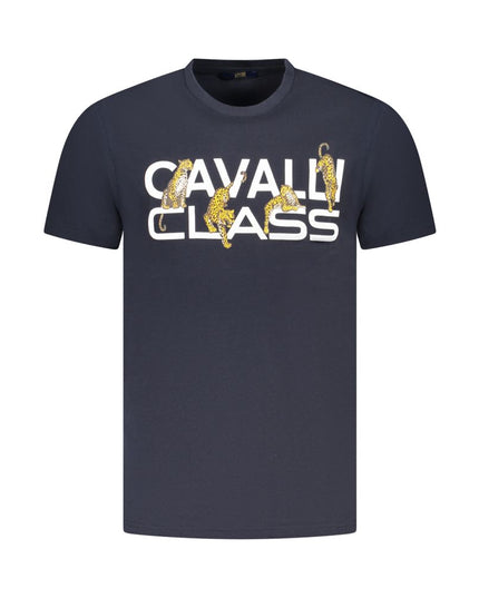 Cavalli Class Blue Cotton Men T-Shirt