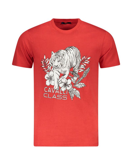 Cavalli Class Red Cotton Men T-Shirt