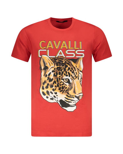 Cavalli Class Red Cotton Men T-Shirt