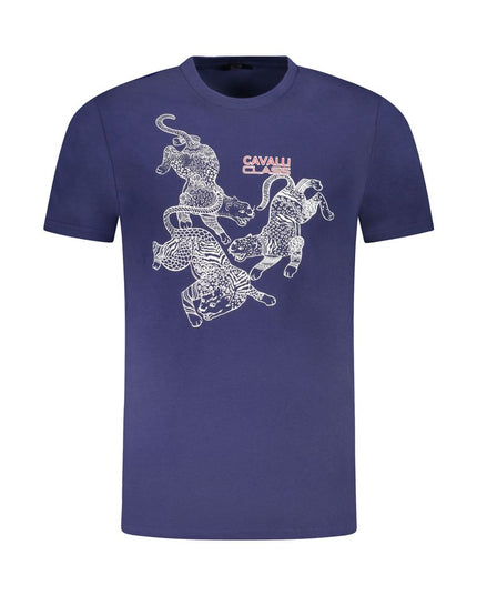Cavalli Class Blue Cotton Men T-Shirt