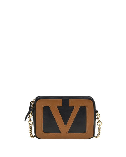 Valentino Garavani Black Calf Leather Bos Taurus Shoulder Bag