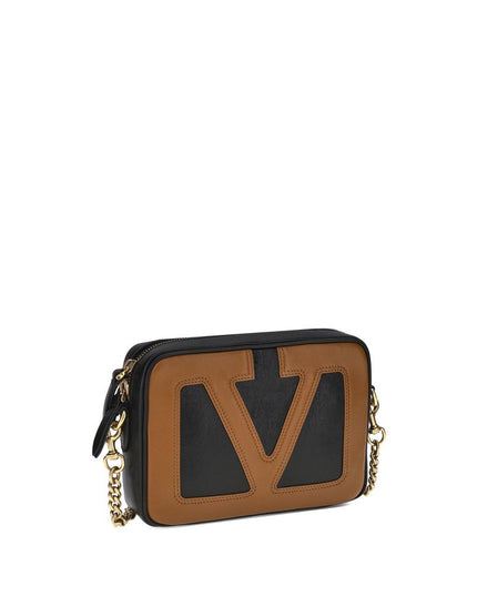 Valentino Garavani Black Calf Leather Bos Taurus Shoulder Bag