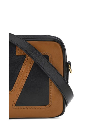 Valentino Garavani Black Calf Leather Bos Taurus Shoulder Bag