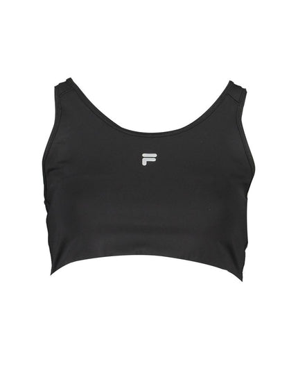 Fila Black Polyester Women Sports Bra