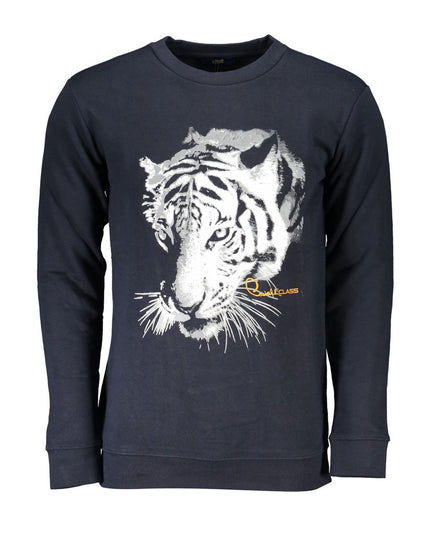 Cavalli Class Blue Cotton Men Sweater
