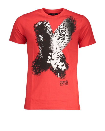 Cavalli Class Red Cotton T-Shirt