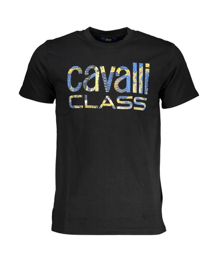 Cavalli Class Black Cotton T-Shirt