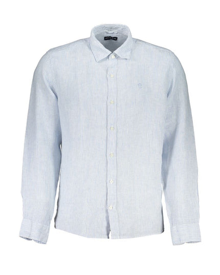 North Sails Light Blue Linen Men Shirt