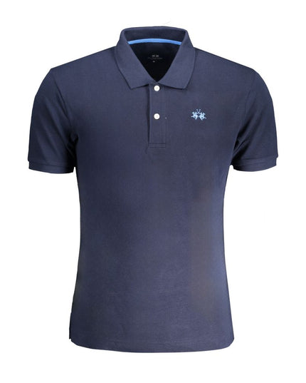 La Martina Blue Cotton Polo Shirt