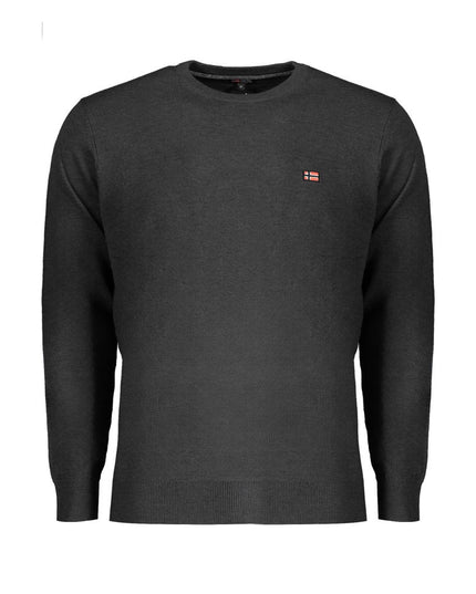 Norway 1963 Black Wool Men Sweater