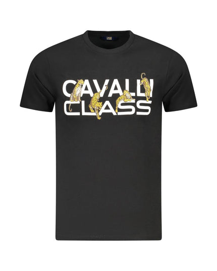Cavalli Class Black Cotton Men T-Shirt