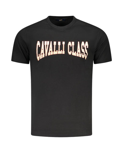 Cavalli Class Black Cotton Men T-Shirt