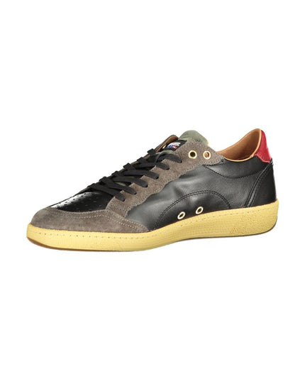 Blauer Black Leather Men Sneaker