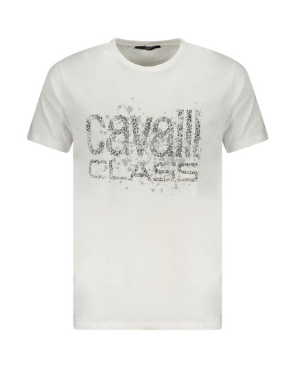 Cavalli Class White Cotton Men T-Shirt