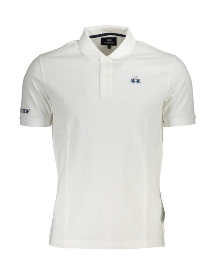 La Martina White Cotton Men Polo Shirt