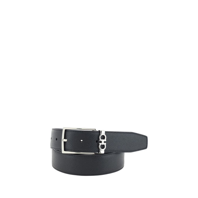 Ferragamo Black Calf Leather Bos Taurus Regular Belt
