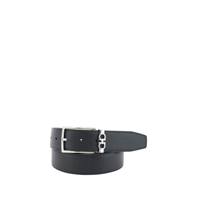 Ferragamo Black Calf Leather Bos Taurus Regular Belt