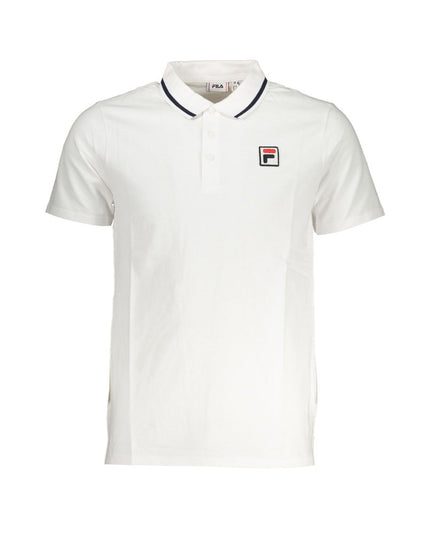 Fila Sleek White Cotton Polo with Contrast Accents